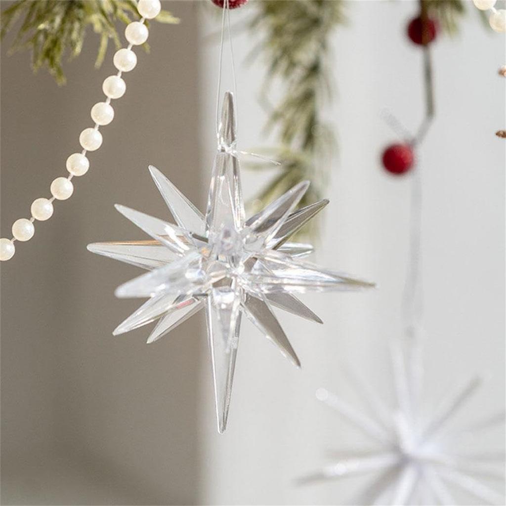 Star Ornaments, Glitter Star Hanging Ornaments, Star Ornaments For Tree Decorations, Plastic Nativity Stars Hanging Decor Tree Decoration