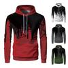 Spring Fall Men Sport Hoodie 3D Contrast Color Printing Drawstring Hooded Long Sleeves