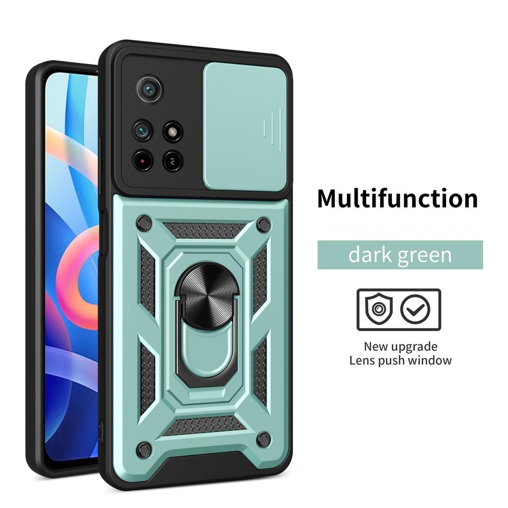 Armor Shockproof Case for Xiaomi POCO M4 Pro 4G 5G Phone Camera Lens Protective Magnetic Car Holder Ring Case Cover