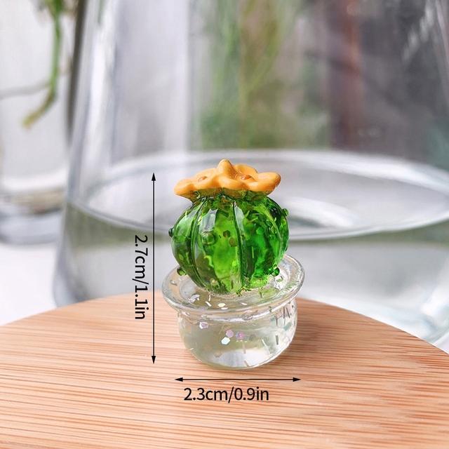 Mini Cactus Figurines Ornaments Cactus Bonsai Decor Sculptures and Figurines Desktop Ornament  Car Home Decoration AVE