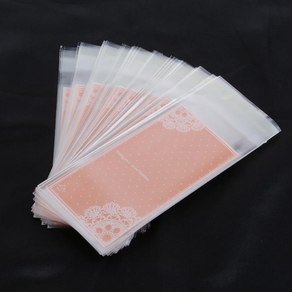 100Pcs Mini Plastic Cookie Candy Bag Self Adhesive Bags Gift Bag Cupcake Wrapper Bags