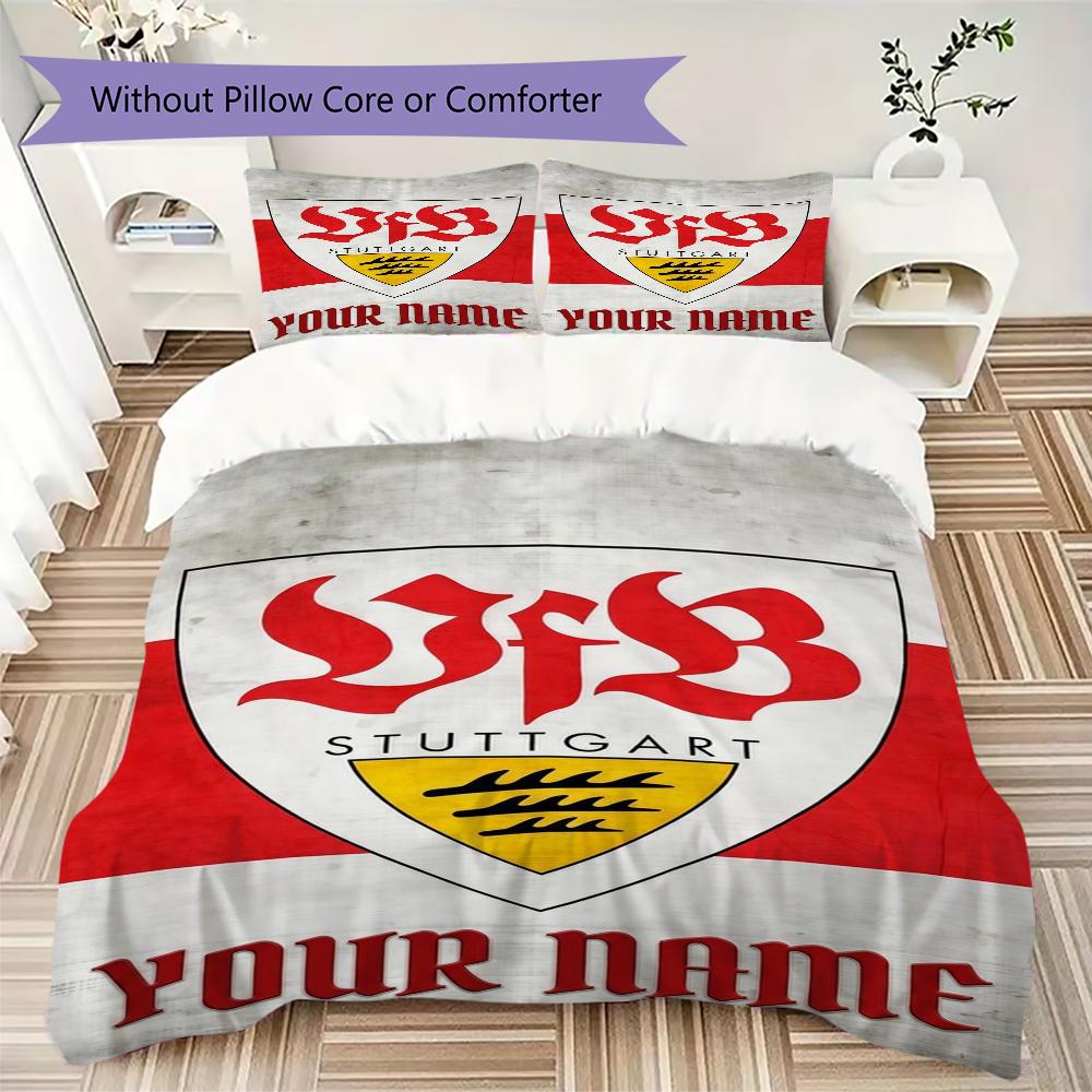 Custom Name VfB Stuttgart Bedding,Quilt Set Quilt Cover Pillowcase Home Birthday Gift(1 * duvet cover + 2 * pillowcase, without core)_xia