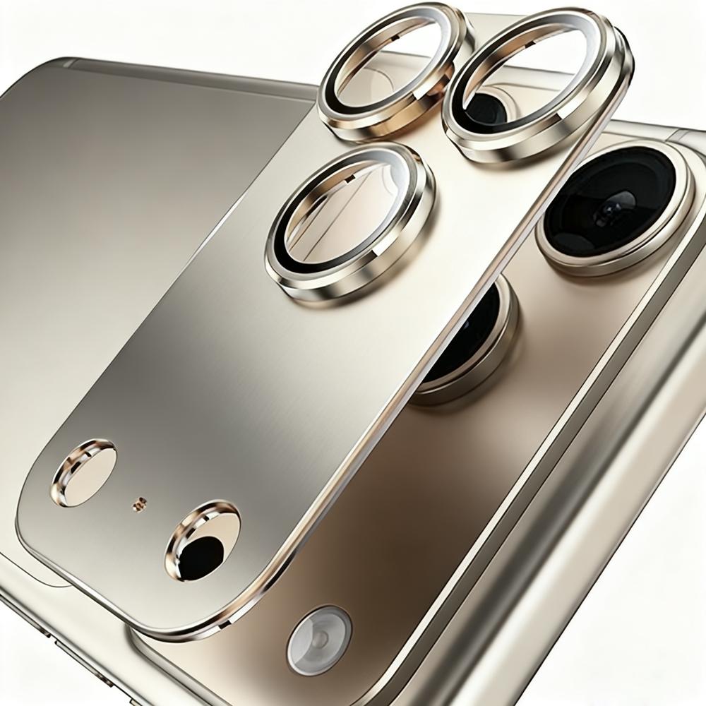 2 комплекта Роскошная металлическая защита объектива камеры для iPhone 17 16 15 14 Pro Max Алюминиевый сплав Пленка для камеры Оригинальный цвет Защита объектива из закаленного стекла