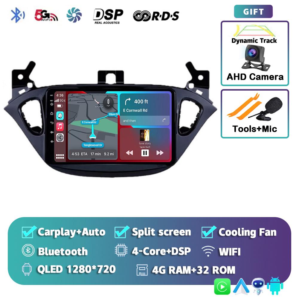 Android 14 Carplay Auto для Opel Corsa 2015-2019 для Opel Adam 2013-2016 автомобильный радиоприемник GPS мультимедийный проигрыватель DSP стерео 2din 2 Din