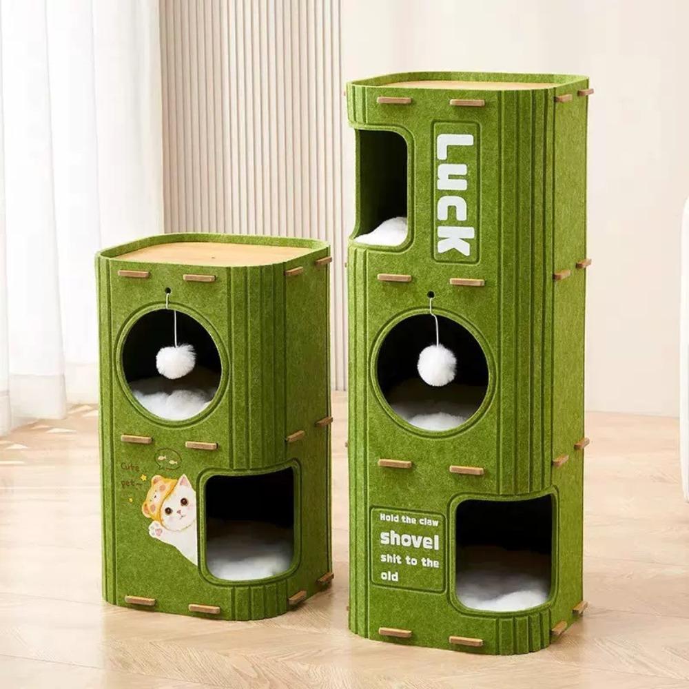 All-in-one Cat House with Holes Cat Bed Japanese Style Cat Condo Pet House