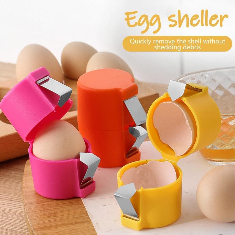 Egg Shell Opener, Egg Cracker For Raw Eggs, Hard Boiled Egg Peeler Egg Cube Egg Separator Handheld Tool, Stainless Steel Eggshell Breaker
