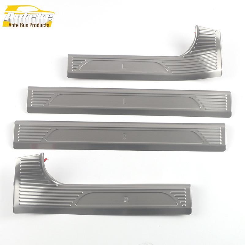 Lantu 21 Door Sill Decoration Sticker & Stainless Steel Welcome Pedal Anti-Scratch Scuff Strip