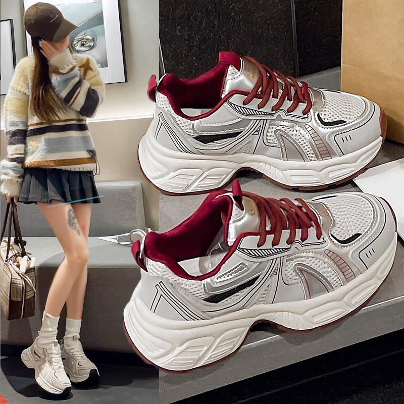 2025 Women Sneakers Platform Breathable Shoes Ladies Thick Sole Sneakers Casual Shoes Thick Sole Tennis Vulcanized Shoes