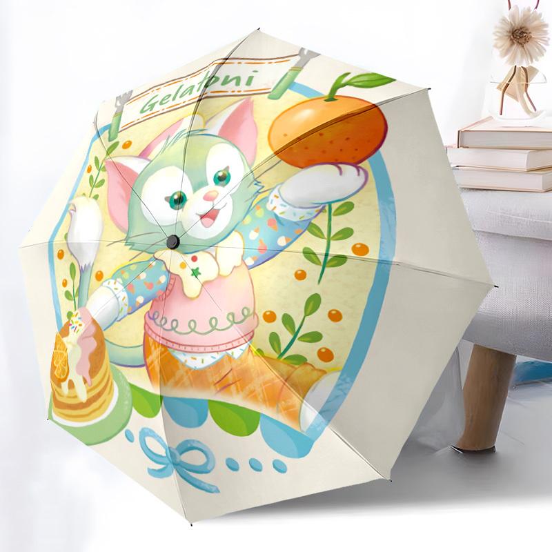 1pc Disney Character Automatic Folding Umbrella: Compact 8-rib Design Cartoon Travel Companion for Outdoor, Casual Accessory 8
