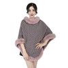 European And Korean Qiandongge Rabbit Fur Collar Pullover Cape Shawl 1279 #