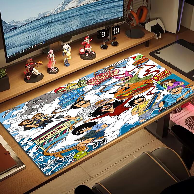 Bob’s Burgers Color Mouse Pad Large Gaming Table Cushion Non-slip Laptop Tablet Big Mousepad XXL Mat Mini PC Playmat With Lock edge