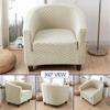 Club Chair Cover Stretch Tub Chair Slipcover Solid Color Sofa Cover Plaid Jacquard Couch Cover for Study Bar Counter Living Room