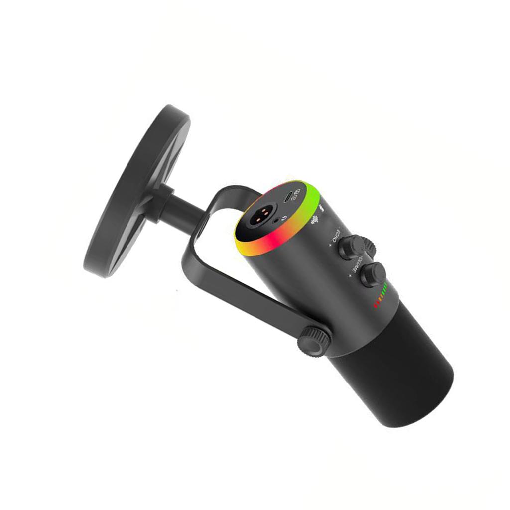 USB Конденсаторный Динамический Микрофон, Микрофон для Ноутбука и Настольного ПК с Сенсорными Ручками Управления, Регулировка Громкости и Эха, ENC Шумоподавление
