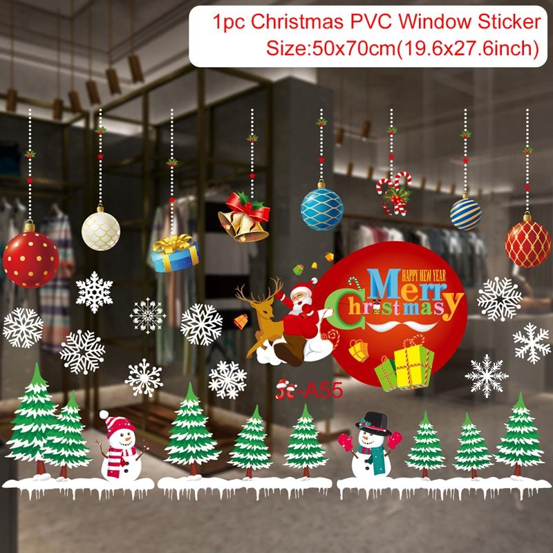Christmas Window Sticker Merry Christmas Decorations For Home 2026 Cristmas Ornament Xmas Navidad Natal Gifts New Year 2026
