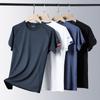 Men's Summer Solid Color T-Shirt Breathable Comfortable Short-Sleeve Soft Sports Quick-Dry Round Collar Short-Sleeve Plus Size Casual Tee