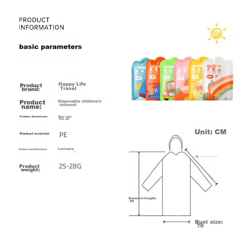 Disposable Raincoat for Children, Full Body Thickened Card-Style Poncho, Portable School Travel Outdoor Backpack Rain Gear for Elementary Students