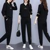 Spring and Autumn Sports Suit Women's Fashion Mock Neck Long Sleeve Sweater Two Piece Set