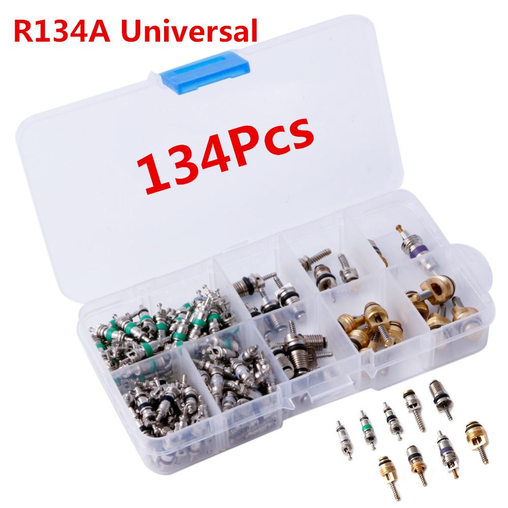 134Pcs Boxed Automotive Car A/C Air Conditioning R134A Valve Core Assortment Set