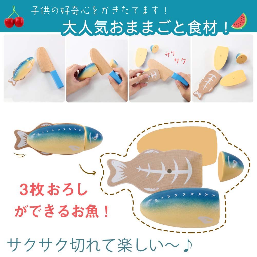 Button Moon Play House Wooden Kitchen Food Sanitation Act Cutting Includes Large Wooden and Tableware Large Capacity Natural Birthday Gift for Boys