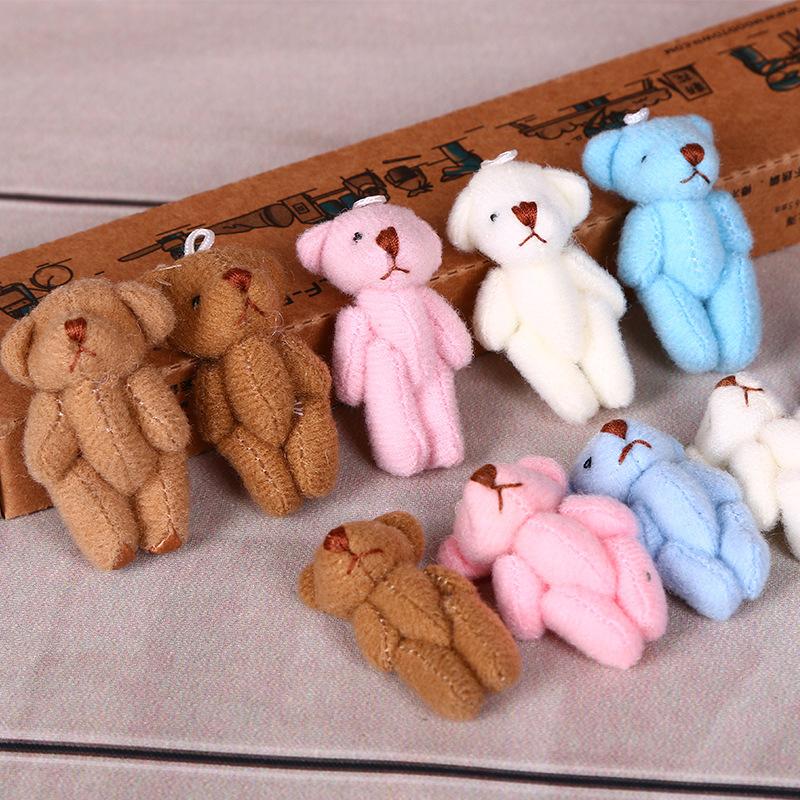 1 шт. 4 см шарнирный медведь мягкая плюшевая игрушка кукла медведь плюшевая игрушка одежда волосы декор плюшевая кукла аксессуары игрушка