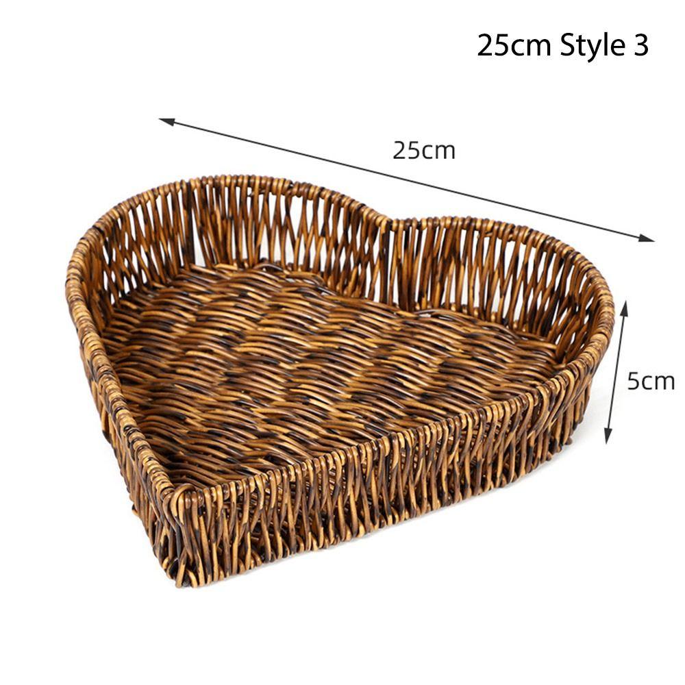 1 шт., плетеный поднос для хранения фруктов, овощей, тортов, круглая форма, пластиковая корзина из ротанговых нитей