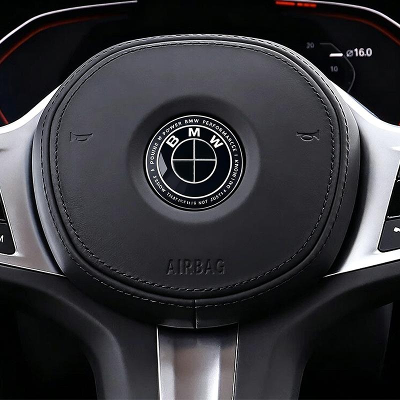 BBKI7 Auto Steering Wheel Center Aluminum Alloy Badge Logo Sticker For BMW M Emblem E46 E36 E34 F10 E90 F30 E60 F30 E53 E30 E92 E87