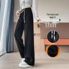 Handu Yishe Women's Fleece-Lined High-Waist Wide-Leg Trousers