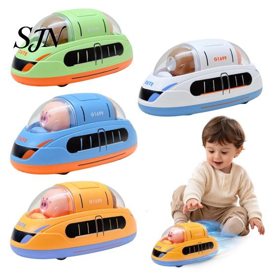 Preschool Motor Skills Toys Train Pull Back Toy, High Speed City Model, Interactive Durable Crash Resistant Car Locomotives Toy for Kids Toddle