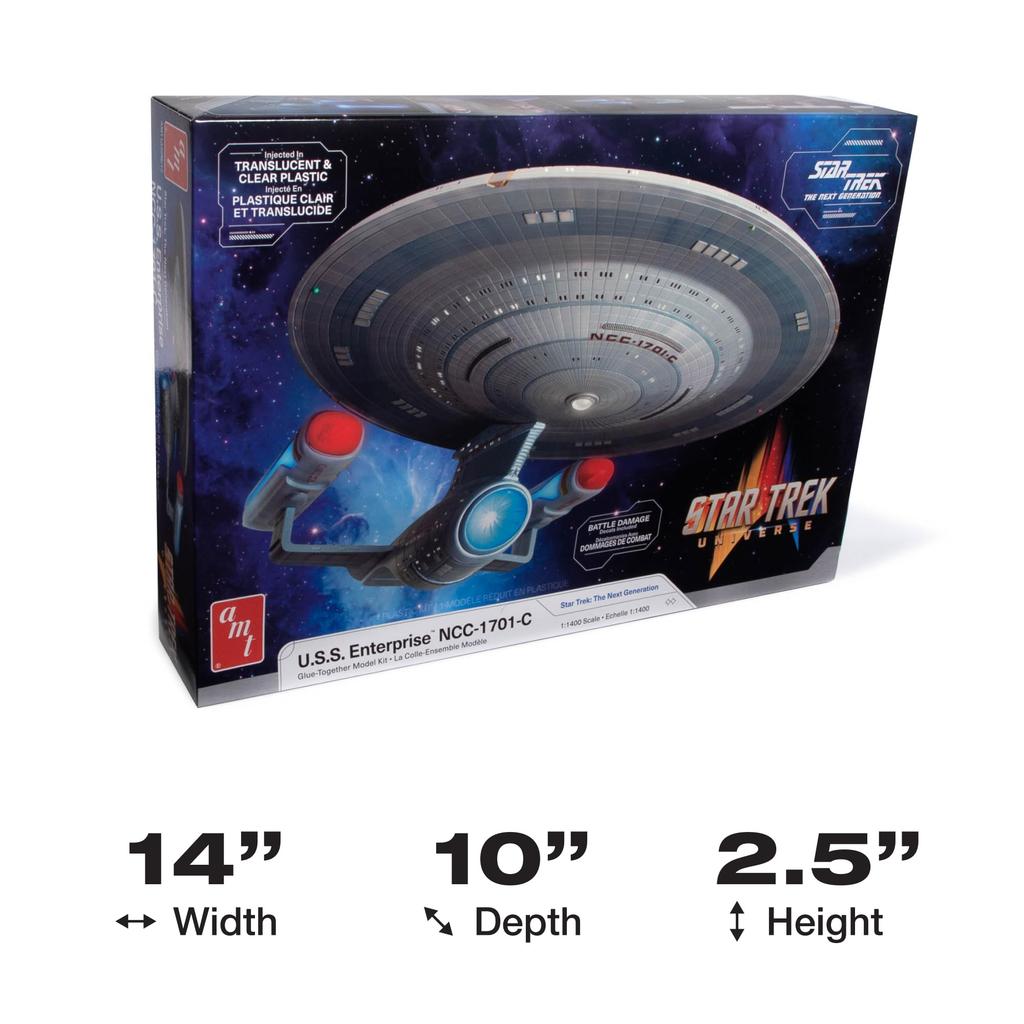 AMT Star Trek Enterprise Scale Plastic Model AMT1332 Molded Color U.S.S. NCC-1701-C 1/1400