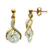 [F1305] - Gold Plated 'Linda' Earrings Golden White - 23x10 Mm