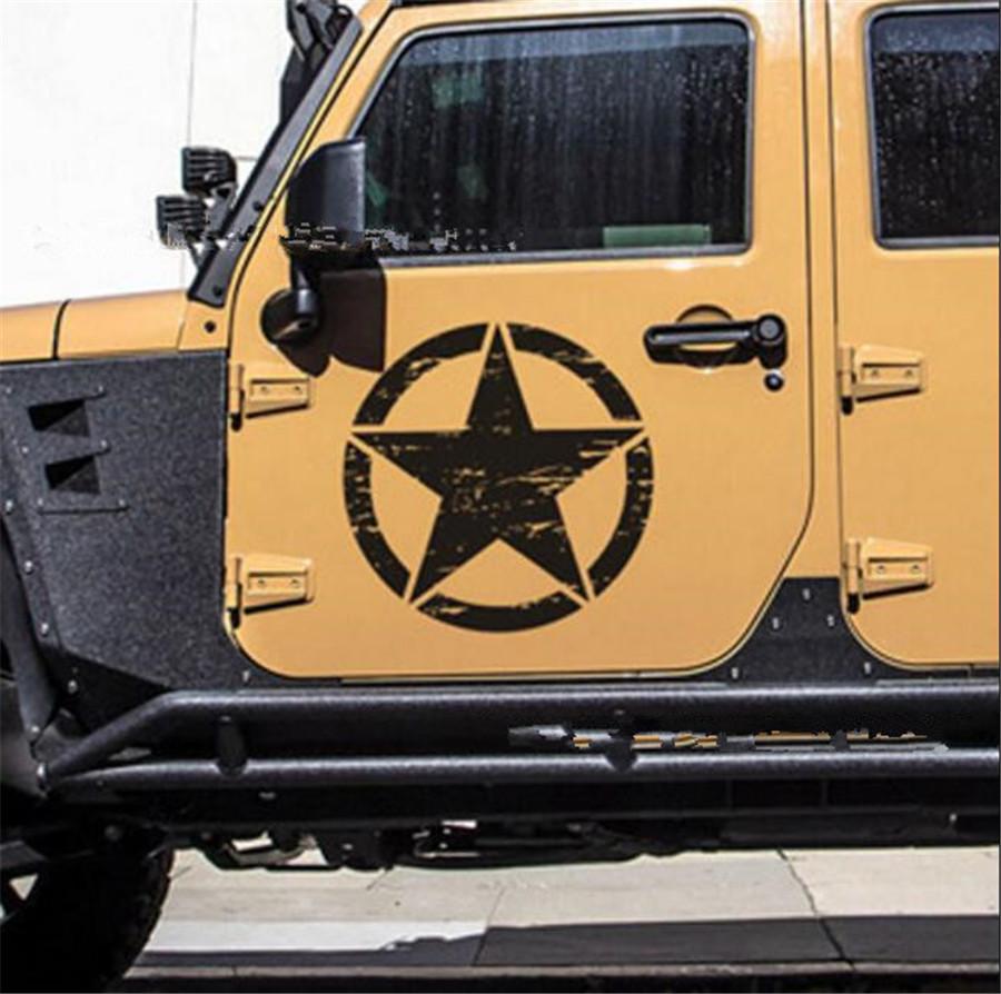 50x50cm Black Army Star Car Vinyl Decal Waterproof Self-adhesive Sticker