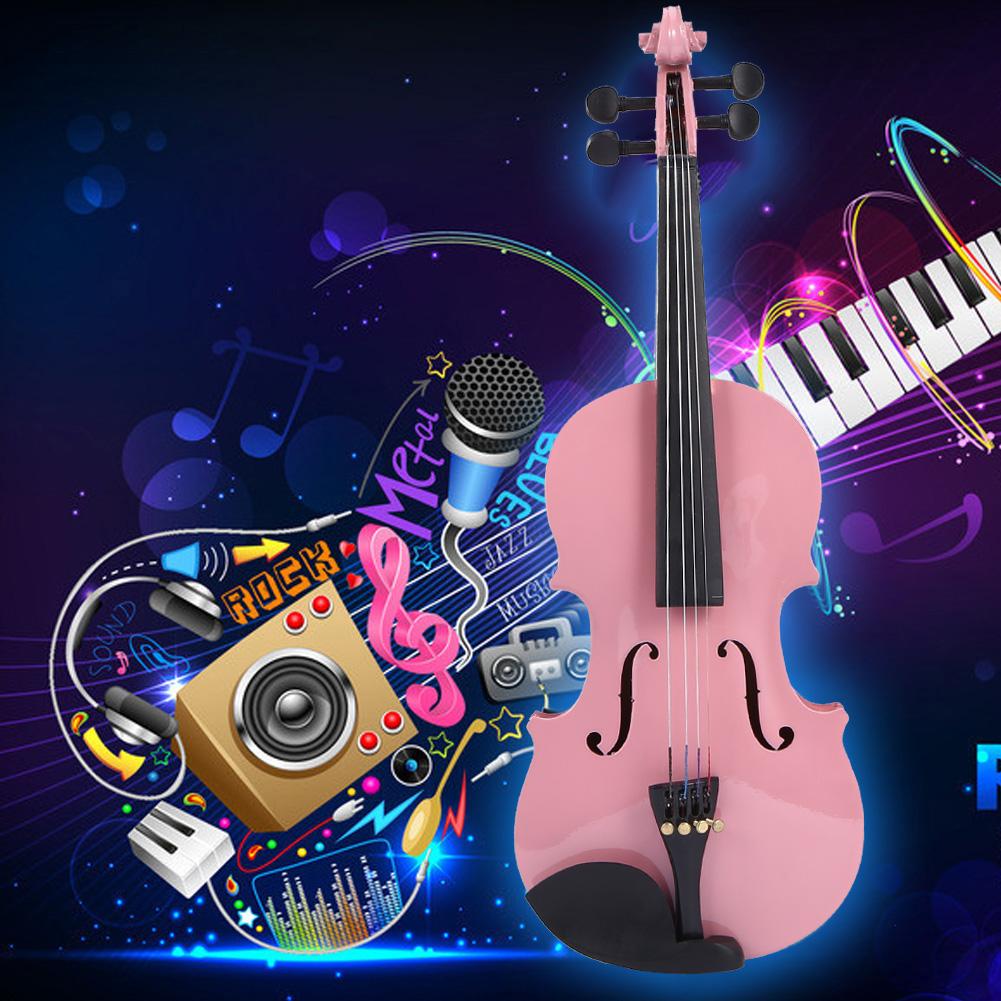 1/8 размера, глянцевая акустическая скрипка, скрипка с футляром, музыкальный инструмент с канифольным бантом