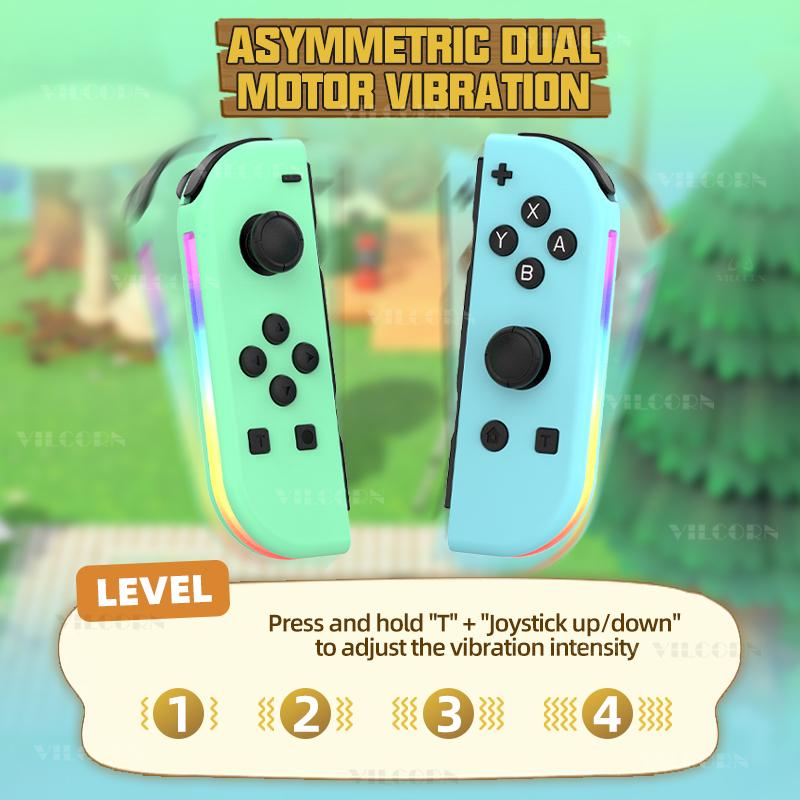 Wireless Joy-Con Compatible Controller for Switch OLED Lite with 6-Axis Gyro, RGB, Turbo and Vibration