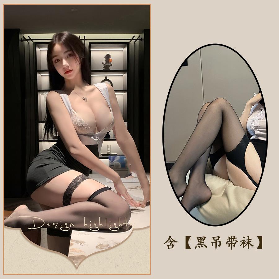 Сексуальное белье Сексуальный кружевной комбинезон с вырезами Страсть Халтер Обертывание бедер Ночной клуб Косплей Женщина