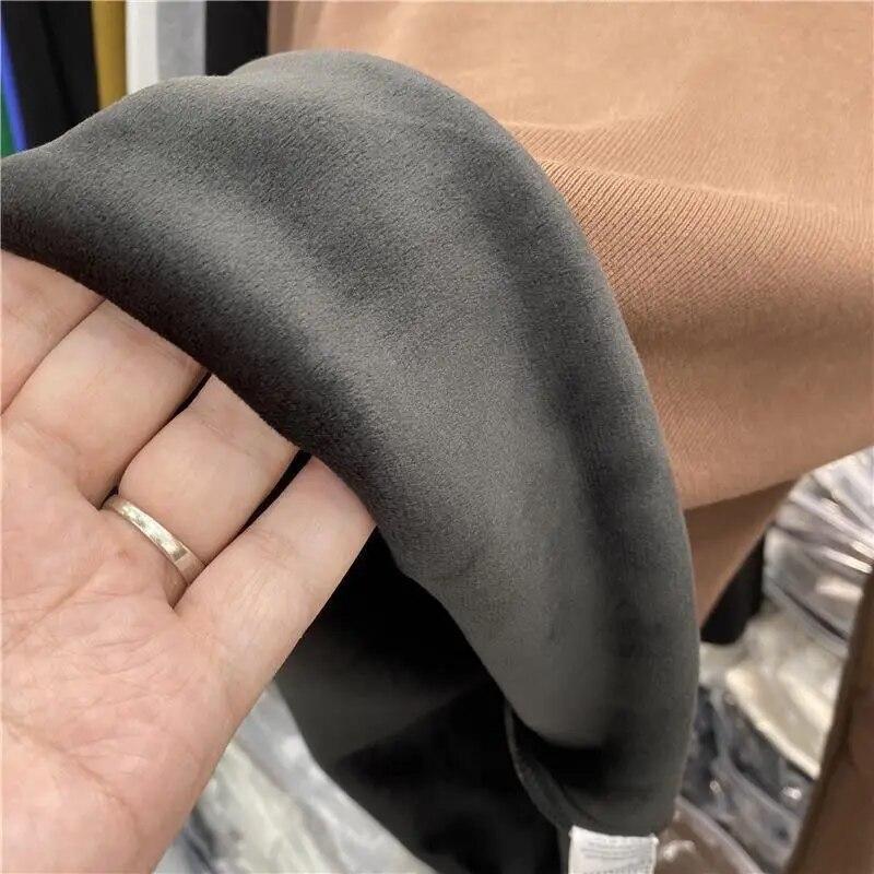 Теплый трикотаж, плюшевая утолщенная водолазка, базовая рубашка, женский пуловер, тонкий топ с длинными рукавами, простой повседневный новый модный осенне-зимний вариант