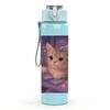 1PC Cat Night Window Indoor Art 750ml Color Plastic Sports Water Bottle Leakproof Flip Straw Lid Suitable for Sports Office Home Use