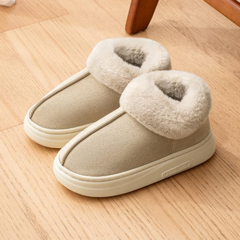 Thick-soled Snow Boots Women's New Winter Piled and Thickened Home Fluffy Warm Cotton Shoes Outer Wear Women's Winter