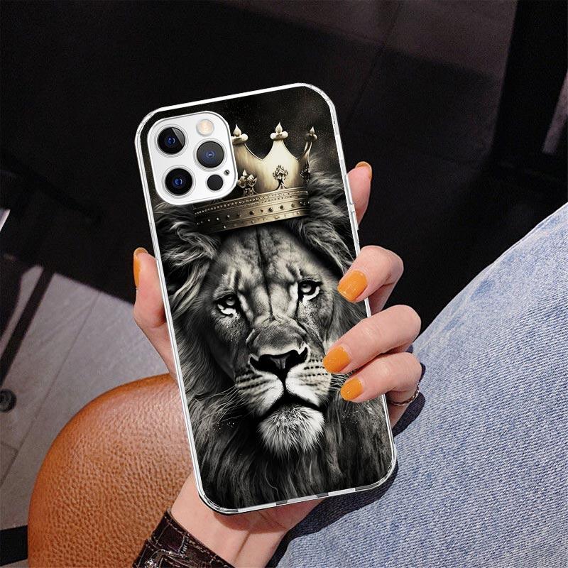 Чехол для телефона Лев Альфа Самец Детеныш Король Для iPhone 17 Air 16 Pro Max 16E 15 + 14 Plus 11 12 13 Mini 7 8 SE Подарок Печатная Крышка Fundas 1