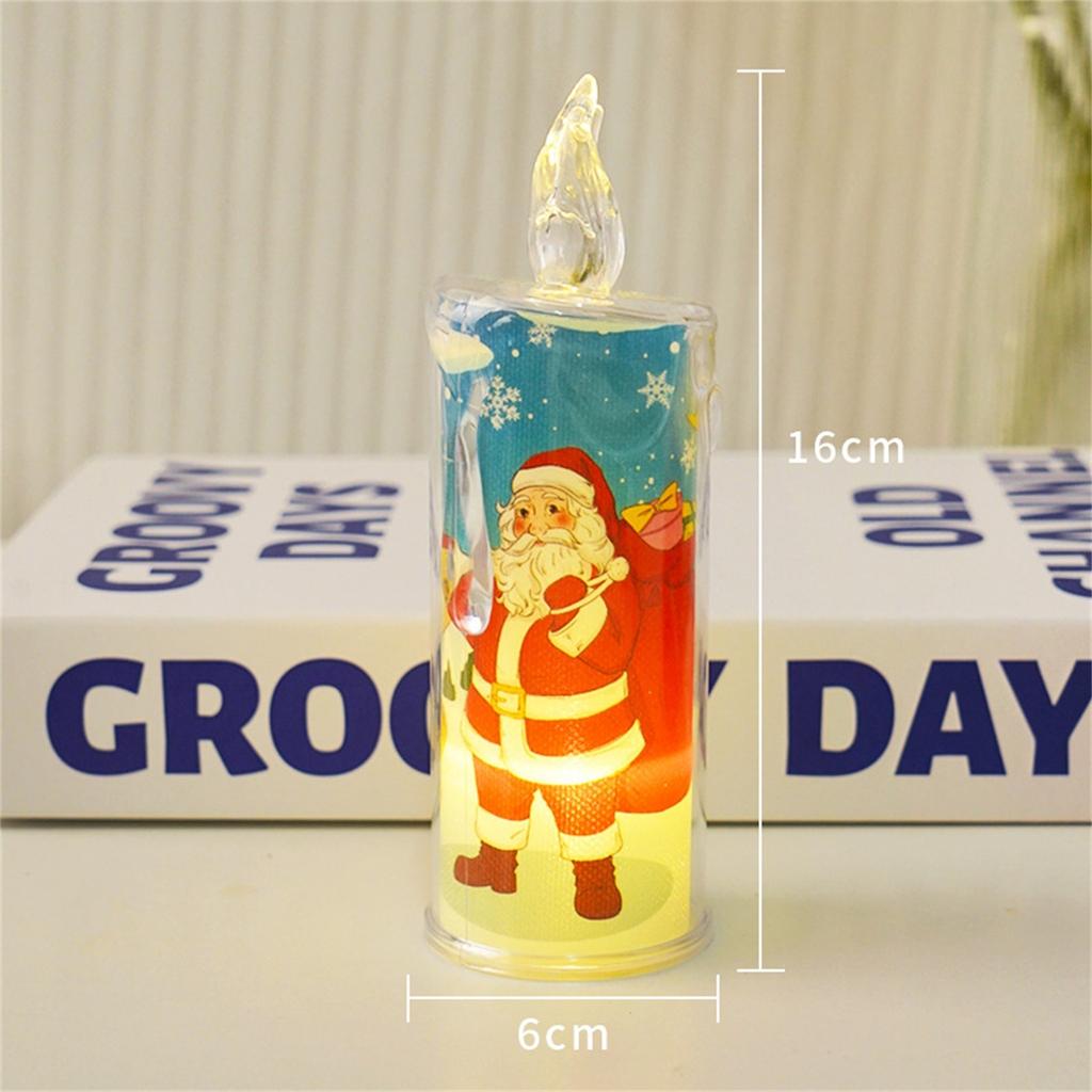 Рождественская свеча светодиодная электронная свеча атмосферное украшение со встроенным печатным свечным светильником праздничное украшение