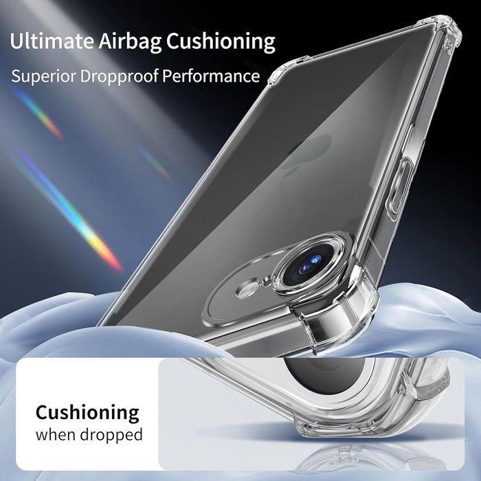 Coque pour iPhone 17e, Protection Silicone Antichoc Slim Coins Renforcés Transparent