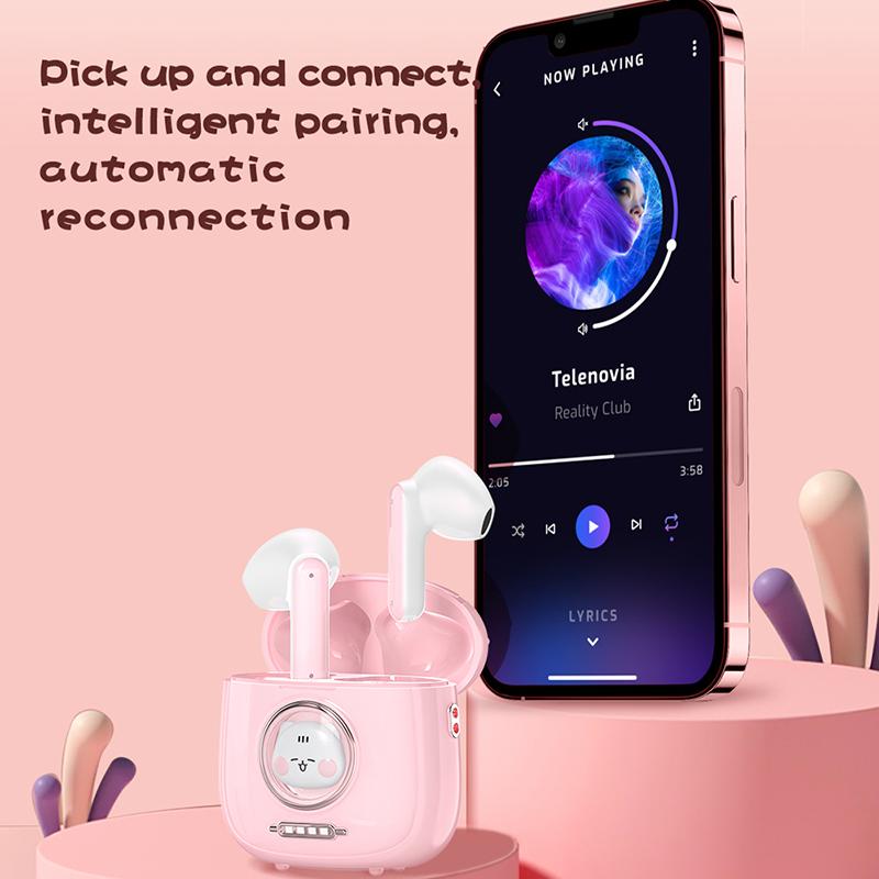 VAORLO Симпатичные Bluetooth-наушники с героями мультфильмов, беспроводные наушники с шумоподавлением, стереогарнитура-вкладыши для всех смартфонов