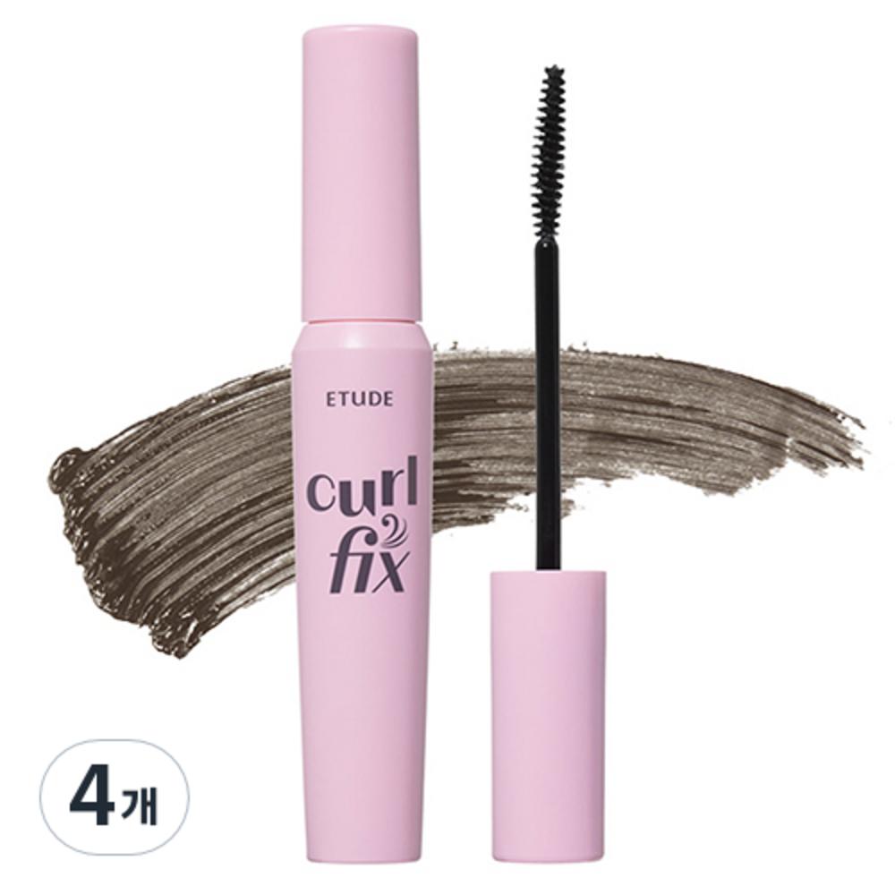 Etude Тушь для ресниц Curl Fix 7,5 г, серо-коричневый, 4 шт.