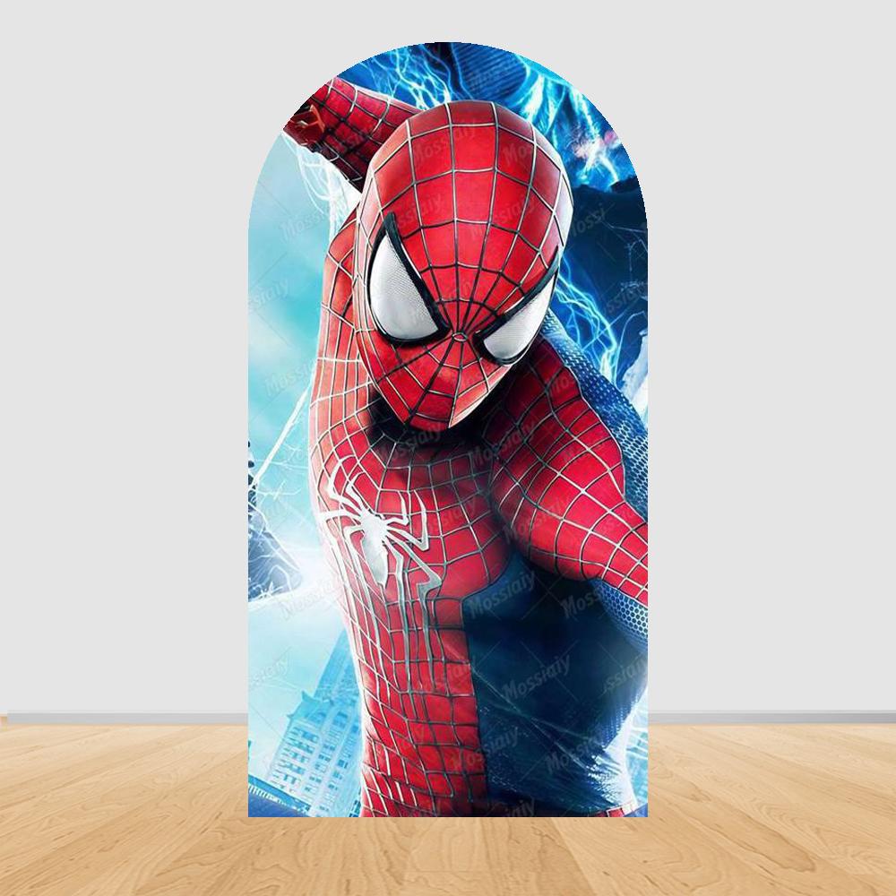 Iron Man Spider-Man Arch Backdrop Covers Children's Boy Birthday Party Photo Custom Decor Background Wall Baby Shower Supplies