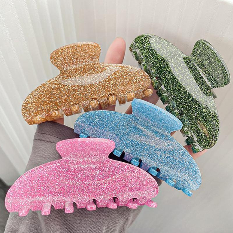 Винтажные блестящие заколки для волос, акриловые заколки-когти, летние заколки в форме акулы, модные заколки для волос для женщин, аксессуары для волос