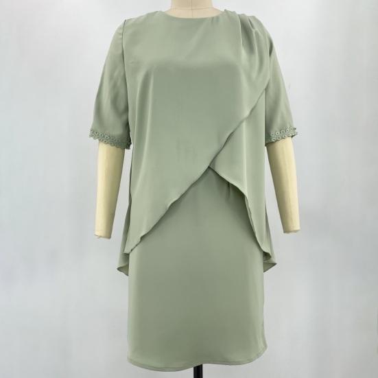 Женское платье из двух частей, праздничная одежда, темперамент, облегающее платье-футляр до колена, уличная одежда