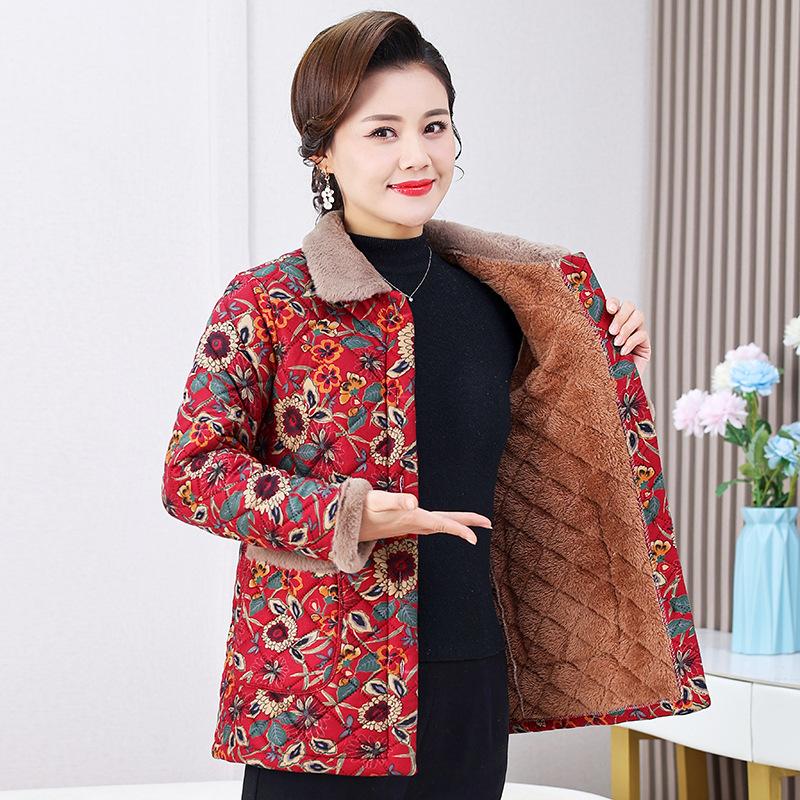 Одежда для среднего возраста зимняя куртка на хлопковой подкладке с начесом и утолщением 50 одежда для мам зимняя одежда на хлопковой подкладке теплая короткая куртка на хлопковой подкладке