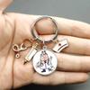 Paint Fashion Creative Nurse Medical Syringe Stethoscope Image Keychain Glass Suitable Nurses and Doctors Key Ring Pendant Gift