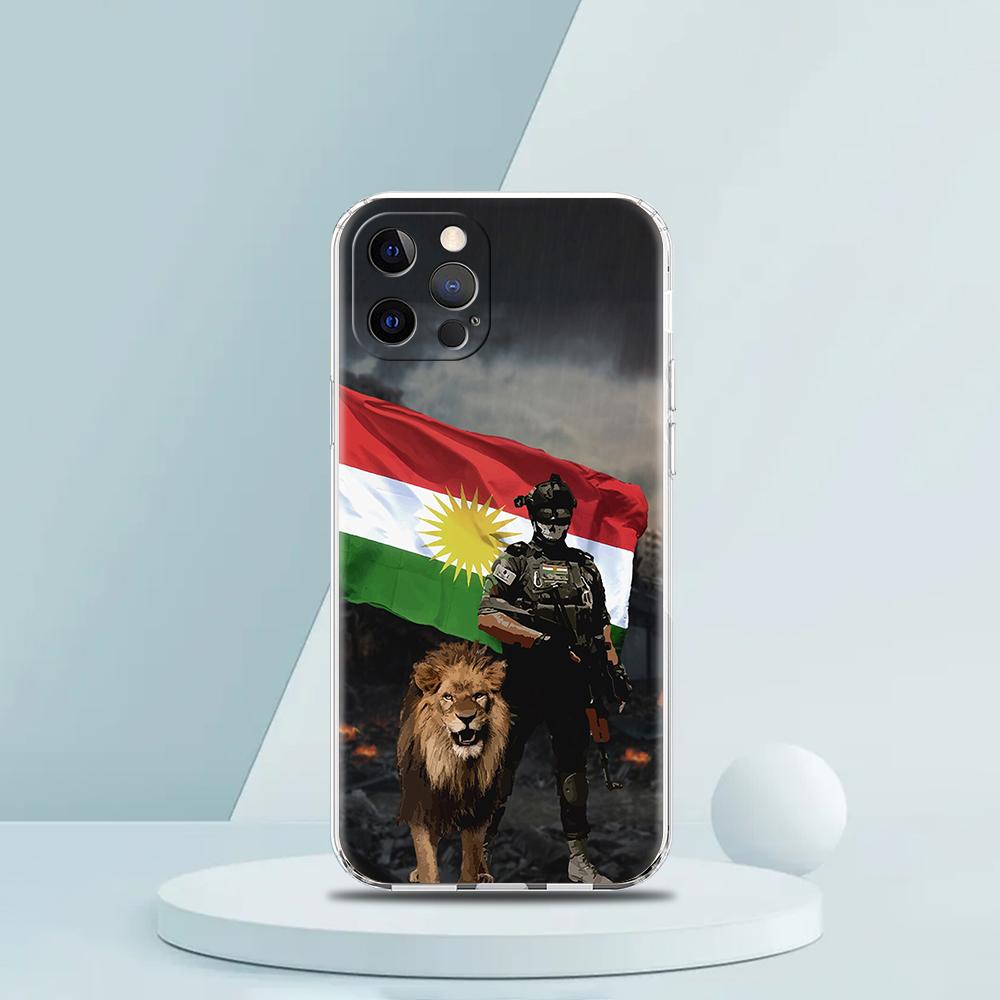 K-Kurdistan Flag Phone Case for iPhone 16 15 14 13 12 Pro Max Transparent Soft for iPhone 11 Pro Max 7 8 Plus XS XR Shell Capas