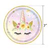 Colorful Unicorn-themed Disposable Tableware Set for Children's Birthday Party Scene Decoration Supplies
