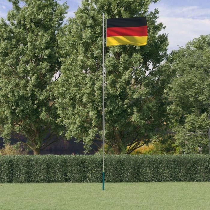 VidaXL Drapeau de l'Allemagne et mât 6,23 m Aluminium 3147090